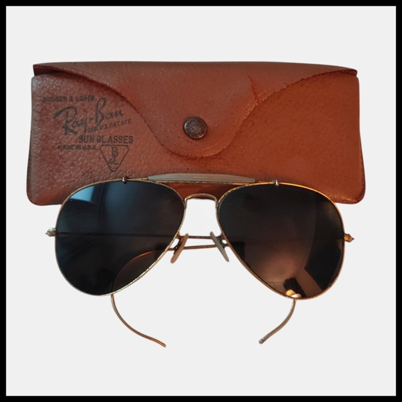 Vintage Ray-Ban B&L USA Aviator Gold Frame Green Lenses Scratched As-Is